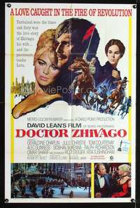 n141 DOCTOR ZHIVAGO one-sheet movie poster '65 David Lean English epic!