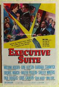 n155 EXECUTIVE SUITE one-sheet movie poster '54 William Holden, Stanwyck