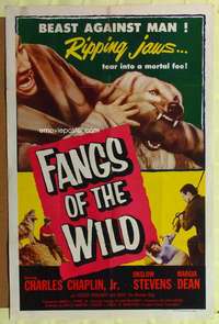 n157 FANGS OF THE WILD one-sheet movie poster '54 Charles Chaplin Jr.