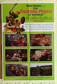 n165 FIGHTING PRINCE OF DONEGAL style B one-sheet movie poster '66 Disney