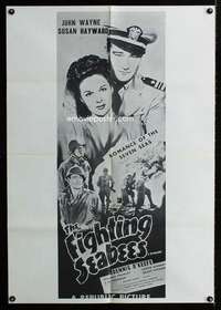 n166 FIGHTING SEABEES one-sheet movie poster R60s John Wayne, Susan Hayward
