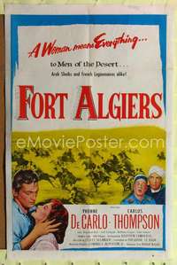 n173 FORT ALGIERS one-sheet movie poster '53 Yvonne de Carlo in Africa!