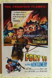 n174 FORT TI one-sheet movie poster '53 Fort Ticonderoga, Montgomery, 2-D!