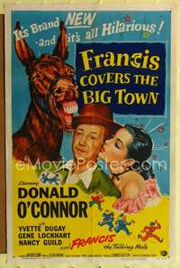 n175 FRANCIS COVERS THE BIG TOWN one-sheet movie poster '53 talking mule!