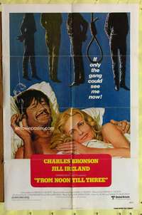 n185 FROM NOON TILL THREE one-sheet movie poster '76 Charles Bronson