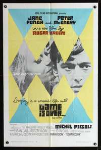 n191 GAME IS OVER one-sheet movie poster '67 Jane Fonda, Roger Vadim