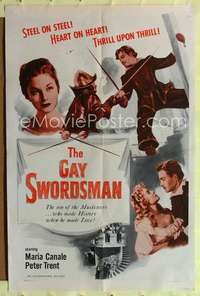 n196 GAY SWORDSMAN one-sheet movie poster '53 Italian Maria Canale!