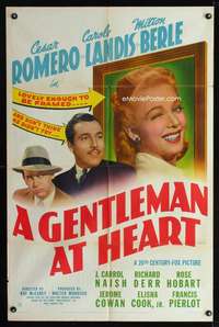 n197 GENTLEMAN AT HEART one-sheet movie poster '42 Romero, Landis, Berle