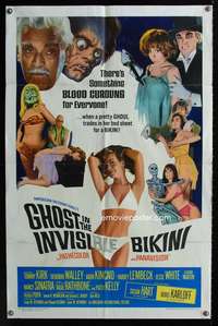 n204 GHOST IN THE INVISIBLE BIKINI one-sheet movie poster '66 Boris Karloff