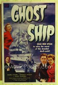 n205 GHOST SHIP one-sheet movie poster '53 creepy dreaded devil-yacht!