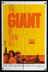 n208 GIANT one-sheet movie poster R70 James Dean, Liz Taylor, Rock Hudson