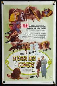 n216 GOLDEN AGE OF COMEDY one-sheet movie poster '58 Laurel & Hardy!