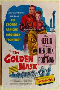 n217 GOLDEN MASK one-sheet movie poster '54 Van Heflin, Wanda Hendrix