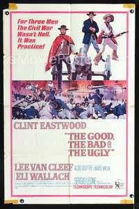 n222 GOOD, THE BAD & THE UGLY one-sheet movie poster '68 Clint Eastwood