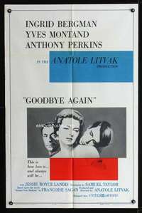n223 GOODBYE AGAIN one-sheet movie poster '61 Ingrid Bergman, Montand