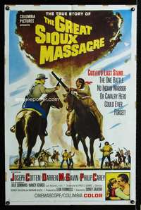 n232 GREAT SIOUX MASSACRE one-sheet movie poster '65 Cotten, McGavin