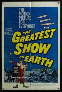 n234 GREATEST SHOW ON EARTH one-sheet movie poster R60 Cecil B. DeMille