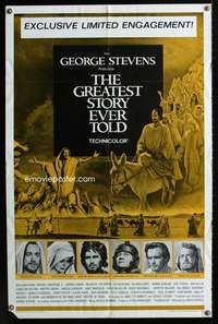 n235 GREATEST STORY EVER TOLD one-sheet movie poster '65 George Stevens