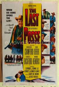 n325 LAST POSSE one-sheet movie poster '53 Broderick Crawford, John Derek