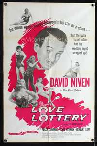 n337 LOVE LOTTERY one-sheet movie poster '54 David Niven, Peggy Cummins