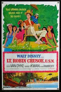 n339 LT. ROBIN CRUSOE, U.S.N. one-sheet movie poster '66 Disney, Van Dyke