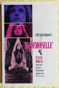 n345 MADEMOISELLE one-sheet movie poster '66 Jeanne Moreau, Richardson