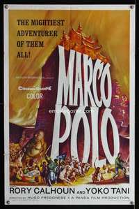 n363 MARCO POLO one-sheet movie poster '62 Rory Calhoun, Yoko Tani