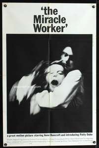 n396 MIRACLE WORKER one-sheet movie poster '62 Anne Bancroft, Patty Duke