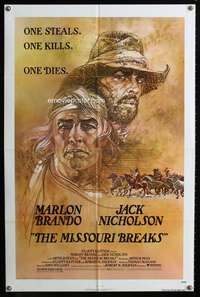 n398 MISSOURI BREAKS one-sheet movie poster '76 Brando, Nicholson, Peak art