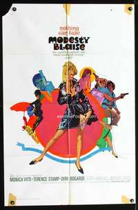 n399 MODESTY BLAISE one-sheet movie poster '66 Monica Vitti, Bob Peak art!