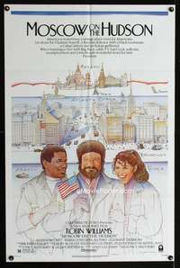 n405 MOSCOW ON THE HUDSON one-sheet movie poster '84 Robin Williams, Craig