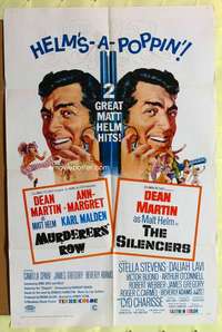 n409 MURDERERS' ROW/SILENCERS one-sheet movie poster '67 Dean Martin
