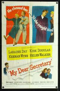 n411 MY DEAR SECRETARY one-sheet movie poster '48 Kirk Douglas, Laraine Day