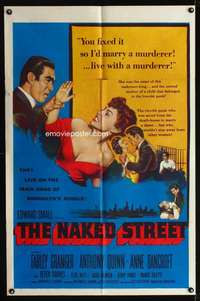 n415 NAKED STREET one-sheet movie poster '55 Granger, Quinn, Anne Bancroft