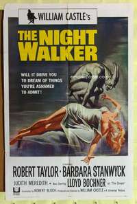 n422 NIGHT WALKER one-sheet movie poster '65 William Castle, Stanwyck