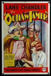 n439 OUTLAW TAMER one-sheet movie poster '34 Lane Chandler, Phantom Rider!