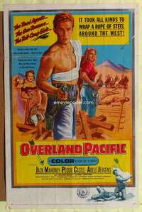 n441 OVERLAND PACIFIC one-sheet movie poster '54 Jock Mahony, Castle
