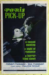 n444 PARIS PICK-UP one-sheet movie poster '62 horror-filled murder!