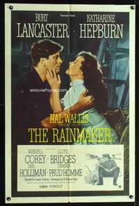 n469 RAINMAKER one-sheet movie poster '56 Burt Lancaster, Kate Hepburn
