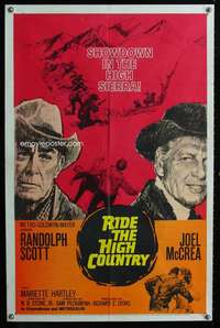 n474 RIDE THE HIGH COUNTRY one-sheet movie poster '62 Randolph Scott, McCrea