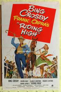 n476 RIDING HIGH one-sheet movie poster '50 Bing Crosby, Frank Capra