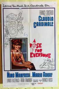n479 ROSE FOR EVERYONE one-sheet movie poster '67 sexy Claudia Cardinale!