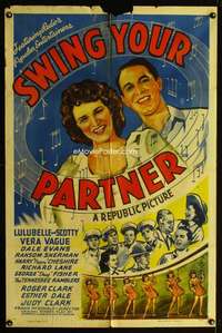 n536 SWING YOUR PARTNER one-sheet movie poster '43 Lulubelle & Scotty!