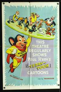 n560 THIS THEATER REGULARLY SHOWS PAUL TERRY'S TERRY-TOON CARTOONS ('55) 1sh '55 Mighty Mouse & more!