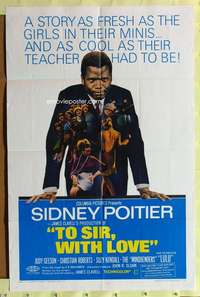 n575 TO SIR WITH LOVE one-sheet movie poster '67 Sidney Poitier, Lulu