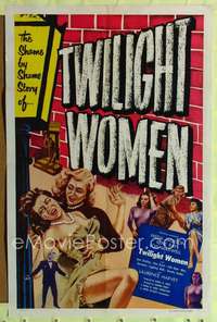 n591 TWILIGHT WOMEN one-sheet movie poster '53 great sexy catfight image!
