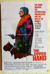 n597 UPPER HAND one-sheet movie poster '67 Jean Gabin, George Raft, French!