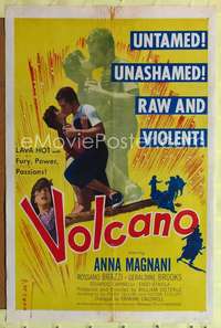 n605 VOLCANO one-sheet movie poster 1953 Anna Magnani, Rossano Brazzi