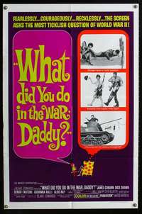 n614 WHAT DID YOU DO IN THE WAR DADDY one-sheet movie poster '66 Coburn