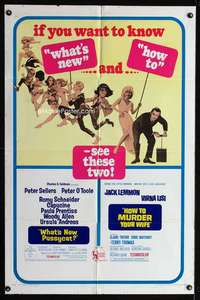 n616 WHAT'S NEW PUSSYCAT/HOW TO MURDER YOUR WIFE one-sheet movie poster '67